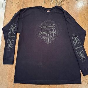 Harley Davidson Chandler Arizona Graphic Skull Black Long Sleeve Shirt Mens 2X